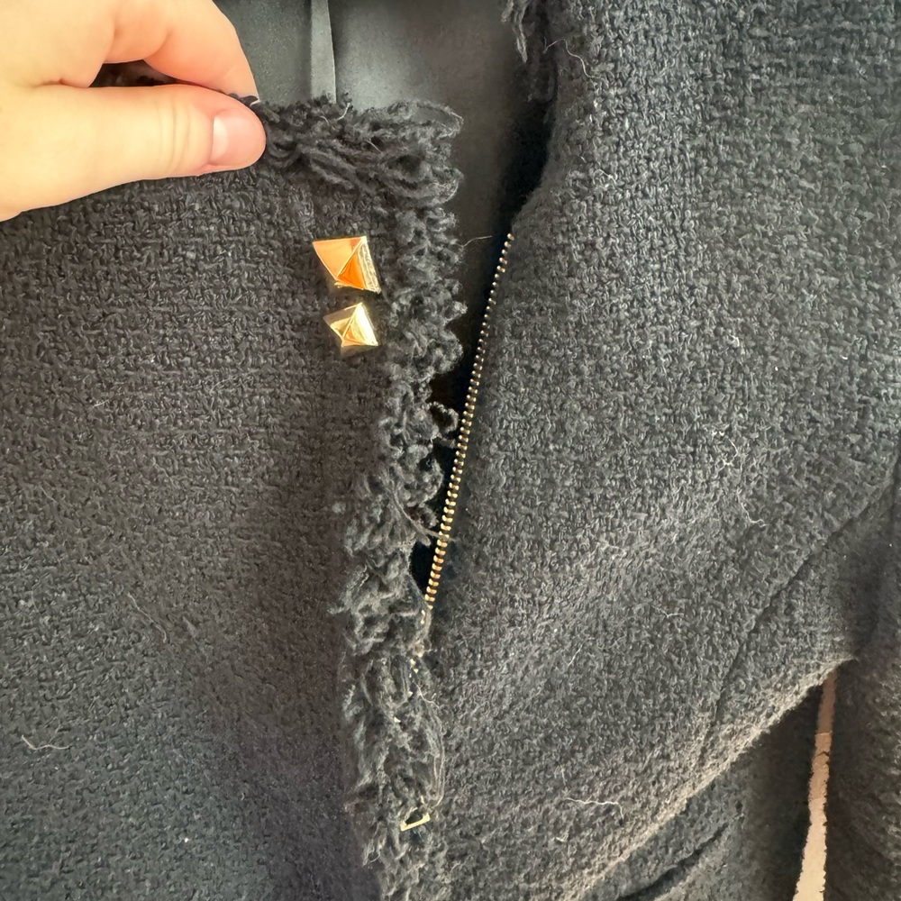 Mango Cotton Jacket tweed style with zipper - Picture 4 of 5